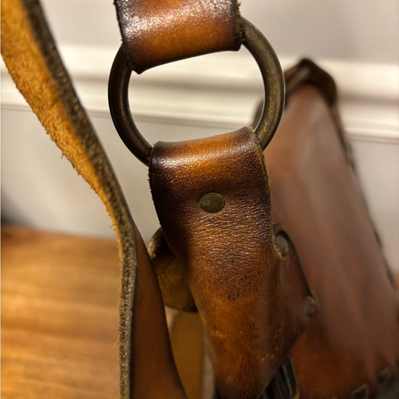 Navy blue and brown, gorgeous, smooth leather bag - Picture 5 of 8